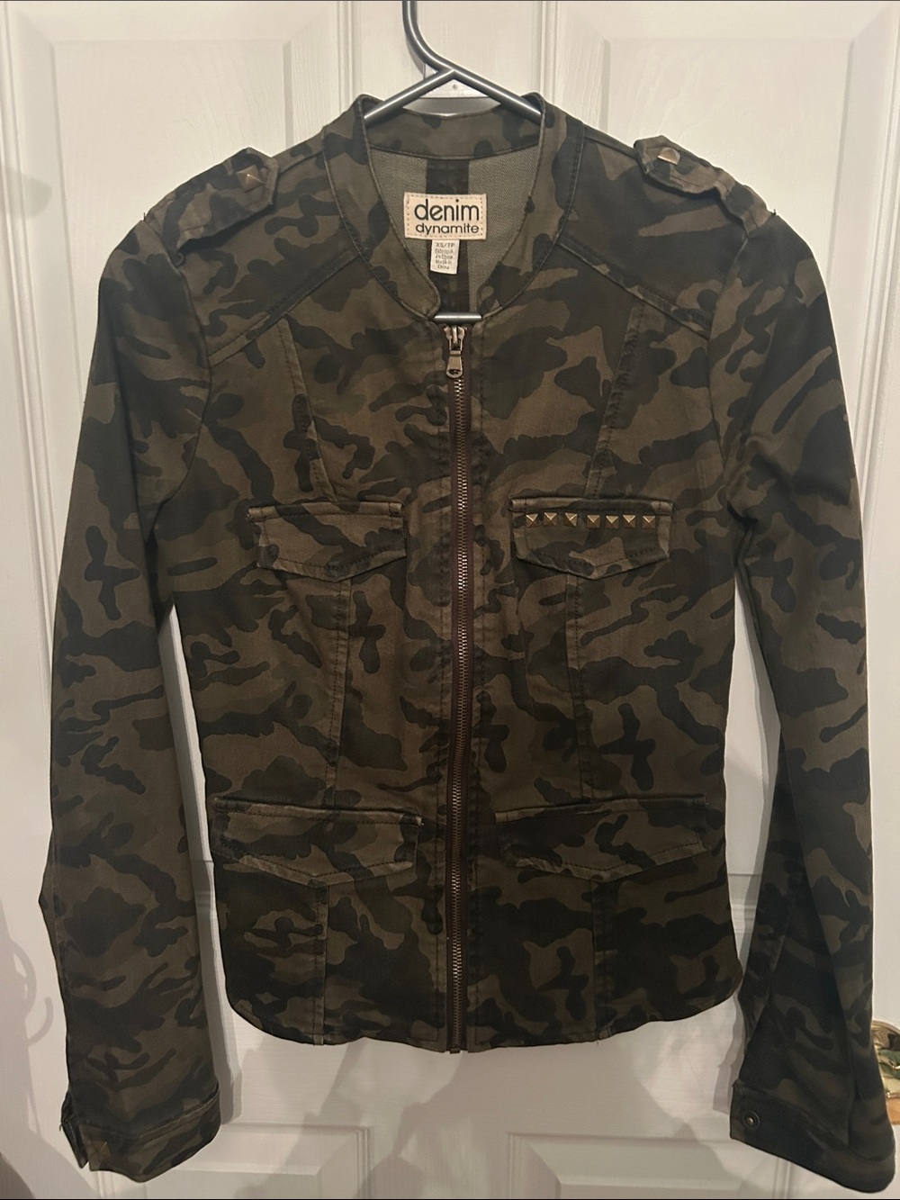 Denim & Co. Women's Camo Utility Jacket - Olive Green Dynamite